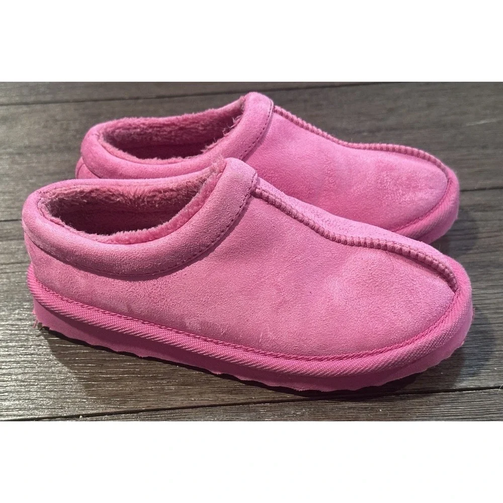 Cat & Jack Clog Slippers pink faux suede lined Size 13 school winter girls